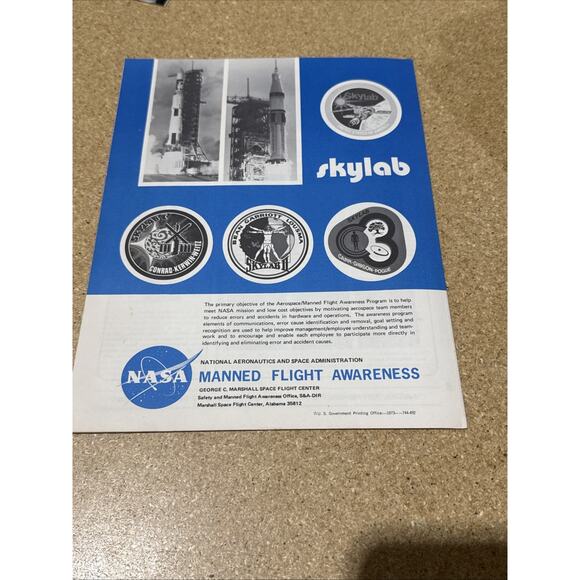NASA Skylab 4 Mission Poster Ephemera Third Manned Mission 1973 - Picture 4 of 5